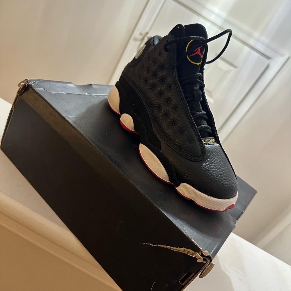 Jordan Retro Sneakers in Black with Red and White